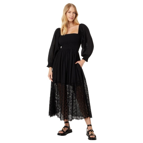 New! Free People Perfect Storm Midi Dress Black nwot 33995 - Picture 5 of 16